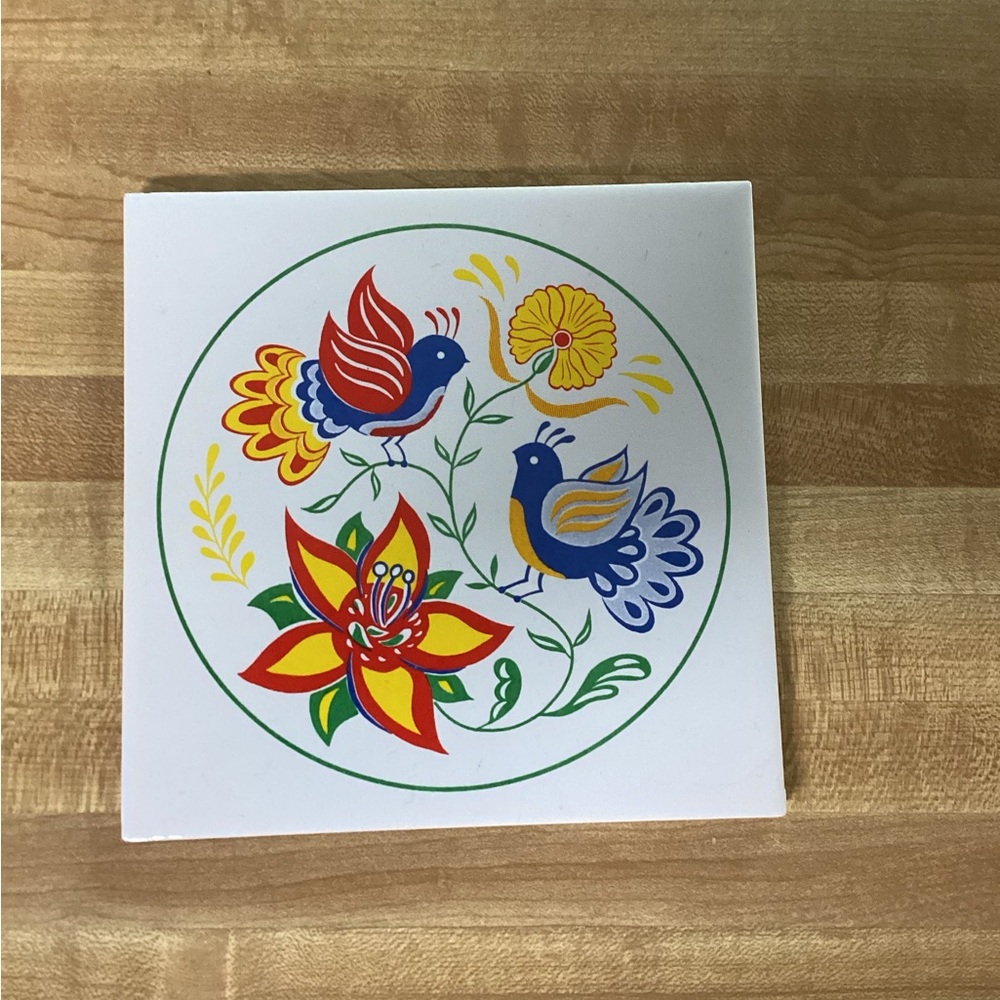 Pennsylvania Dutch “Songbirds Hex Design” Tile